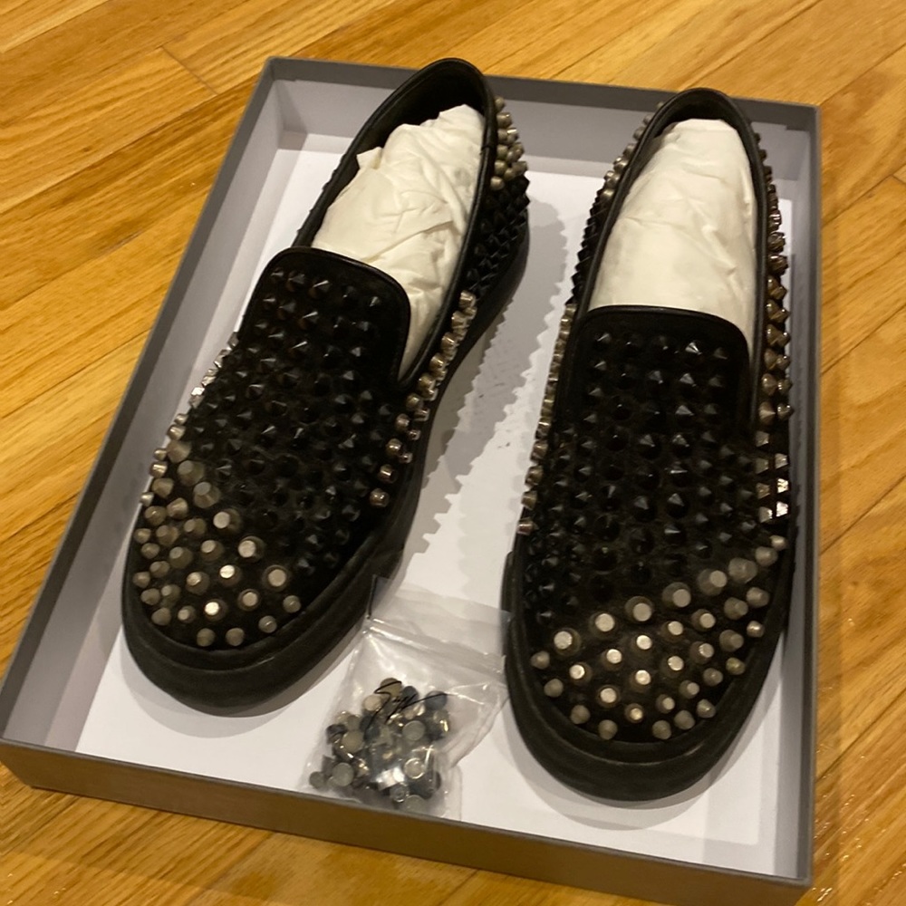 Studded Black Slip-On Men's Shoes
